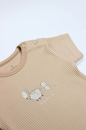 Bistyle Always Dream Yarım Kol 2'li Body 17114 Ekru Bej