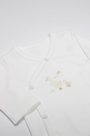 Bistyle Kruvaze  Body Uzun Kol Welcome Baby Duck 17108 Sarı