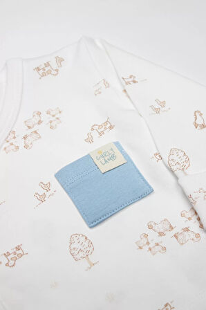 Bistyle Curly Lamb 3'lü Zıbın Takımı 13107 Bej Ekru