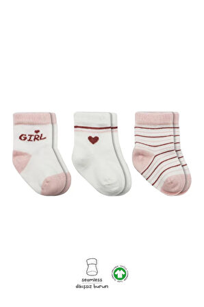 3'lü Penye Boy And Girl Soket Çorap Bs10114 Pembe
