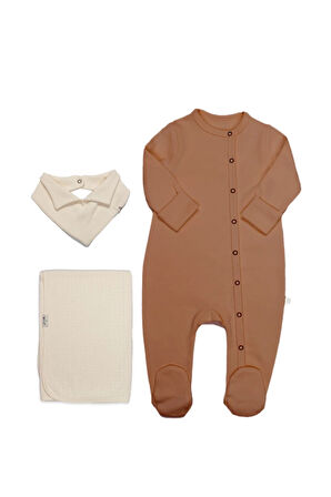 Bistyle Yenidoğan Tulum Battaniye Gentleman 13116 Ekru Kahve