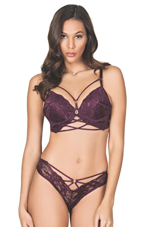 Biye Şeritli Silikonlu Sütyen Takım Kadın 5025