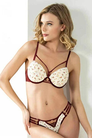 Çiçek Desenli Sütyen Takım Kadın 5042