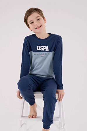 U.s. Polo Assn Uzun Kol Pijama Takım Us2220-4 Koyu İndigo
