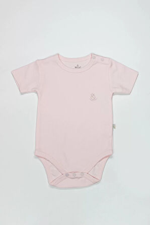 Bistyle Organik Natural Basic Style Yarım Kol Body Bs17103 Pembe