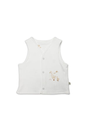 Bistyle Yelek Çift Taraflı Welcome Baby Duck 18104 Sarı-ekru