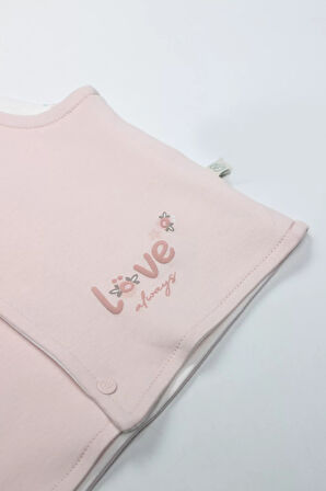Bistyle Grow İn Love Çift Taraflı Bebe Yelek 18102 Pembe Ekru