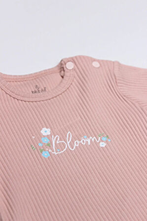 Bistyle Flying Bloom White Yarım Kol 2'li Body 17118 Ekru Gül Kurusu