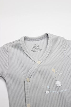 Flying Elephant 2'li Yarım Kol Badi 17117 Ekru Gri