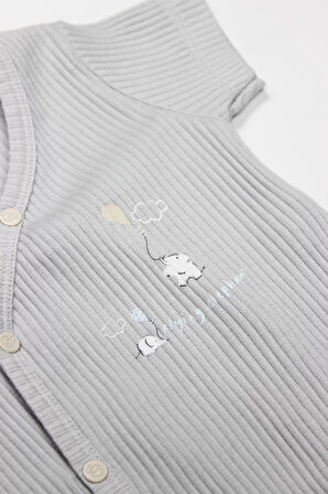 Flying Elephant 2'li Yarım Kol Badi 17117 Ekru Gri