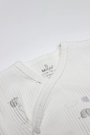 Bistyle Flying Elephant 3'lü Zıbın Takım 13111 Ekru Gri