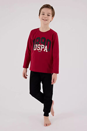 U.s. Polo Assn Uzun Kol Pijama Takım Us2203-4 Bordo
