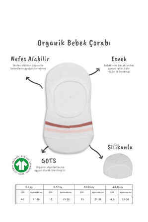 Bistyle 2'li Penye Babet Silikon Çemberli Çorap 30102 Pudra Beyaz