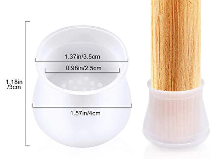 Masa Ve Sandalye Ayak Koruyucu Silikon 12 Adet