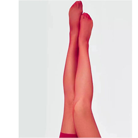 Kadın Kırmızı Düz Jartiyer Çorabı