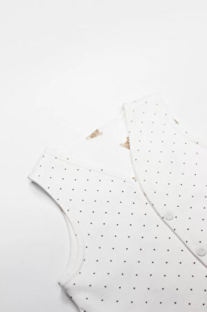 Bistyle I Am So Bear Çift Taraflı Bebe Yelek 18103 Bej Ekru