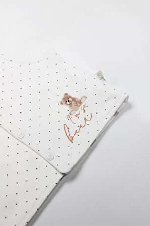 Bistyle I Am So Bear Çift Taraflı Bebe Yelek 18103 Bej Ekru