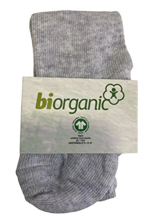 Bibaby Biorganic Klasik Düz Gri Melanj Külotlu Çorap 68460 Gri Melanj