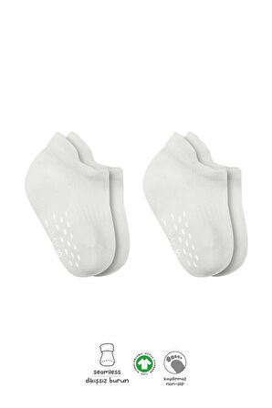 2'li Sneakers Kaymaz Basic Penye Çorap Bs20103 Ekru Ekru