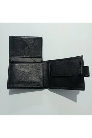 Hakiki Deri Erkek Patlı Yatay Bozuk Para Bölmeli Cüzdan