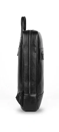 CeylanModaTrend Hakiki Deri Laptop Sırt Çantası Siyah 15.6 İnç Fermuarlı Su Geçirmez