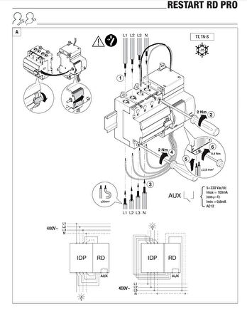 Gewiss GW90967- GWD4122 Restart Kaçak Akım Koruma Rölesi Otomatik Kurma Ünitesi- Rccb Kaçak Akım Rölesi 4p 40A Ac/30 Ma 4m 30MA