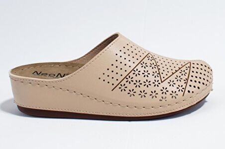 Dagoster DZA37-1803 Bej Günlük Ortopedik Burun Kapalı Kadın Terlik