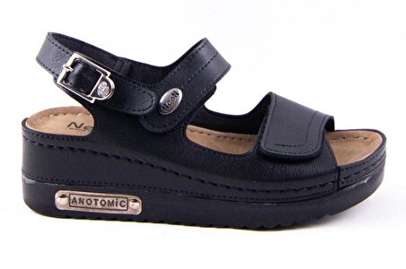 Dagoster DZA37-3014 Siyah Günlük Ortopedik Kadın Sandalet