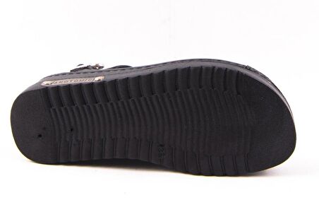 Dagoster DZA37-3014 Siyah Günlük Ortopedik Kadın Sandalet