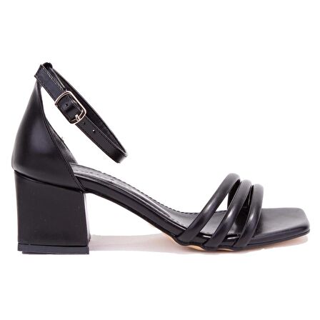 Dagoster DZA07-92823165 Siyah Tek Bantlı Klasik Topuklu Kadın Ayakkabı