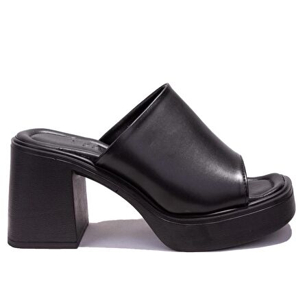 Dagoster DZA07-890201C Siyah Spor Topuklu Kadın Terlik