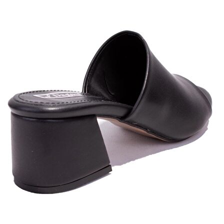 Dagoster DZA07-811304C Siyah Klasik Topuklu Kadın Terlik