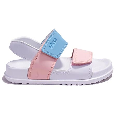 Vicco Krixi 321F23Y252C Beyaz Pembe Ortopedik Günlük Kız Çocuk Spor Sandalet
