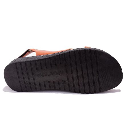 Dagoster DZA07-60021036CN Taba Günlük Ortopedik Deri Kadın sandalet