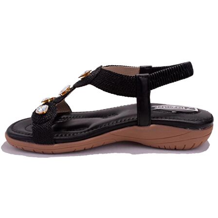 Dagoster DZA07-74172497CN Siyah Günlük Ortopedik Kadın sandalet