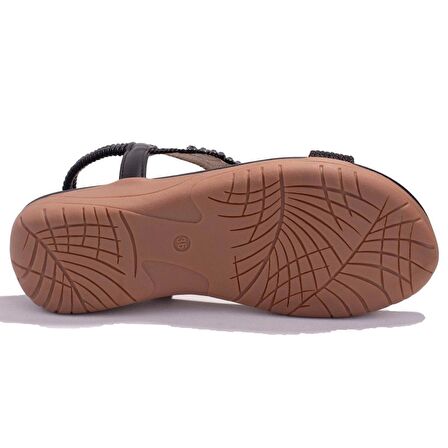 Dagoster DZA07-74172497CN Siyah Günlük Ortopedik Kadın sandalet