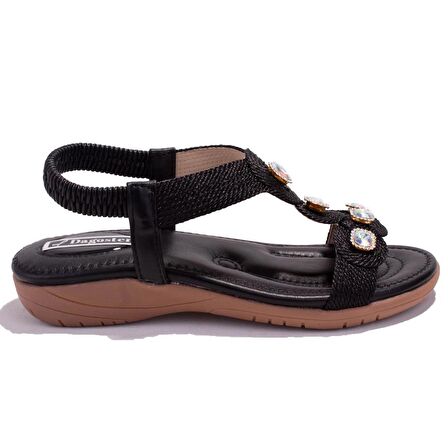 Dagoster DZA07-74136903CN Siyah Günlük Ortopedik Kadın sandalet