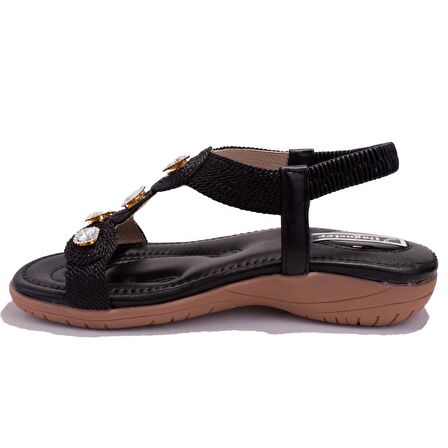 Dagoster DZA07-74136903CN Siyah Günlük Ortopedik Kadın sandalet