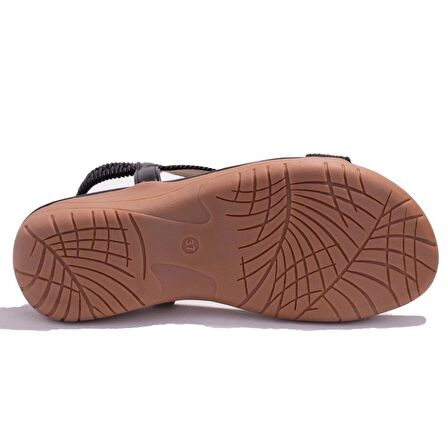 Dagoster DZA07-74136903CN Siyah Günlük Ortopedik Kadın sandalet