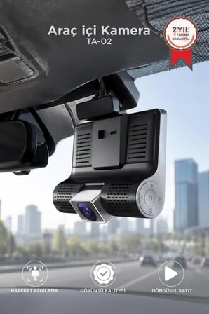 Delux Serisi G Sensörlü Sürüş Kayıt Gözlem Kamerası Araç İçi Kamera TA02 Siyah 1080P