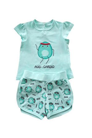 Kız Bebek İkili Takım Şortlu Avo-Cardio Alt Üst Takım