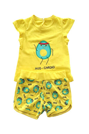 Kız Bebek İkili Takım Şortlu Avo-Cardio Alt Üst Takım