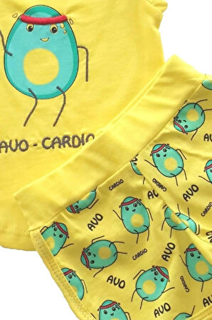 Kız Bebek İkili Takım Şortlu Avo-Cardio Alt Üst Takım