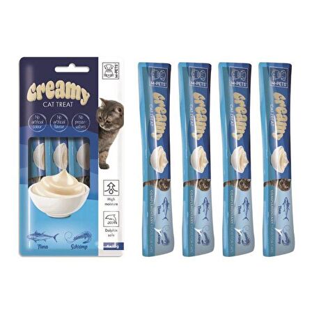 M-PETS Ton Balıklı ve Karidesli Sıvı Kedi Ödül Maması 15gr (4'lü)