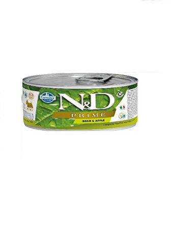 N&D Prime Tahılsız Köpek Konserve Mama Yaban Domuzu & Elma Mini 140 Gr