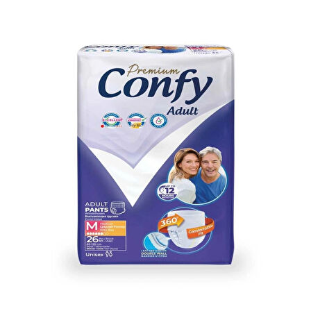 CONFY EMİCİ KÜLOT HASTA BEZİ ORTA BOY(M) 26'LI 4 PAKET 