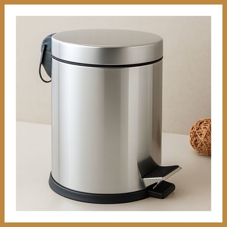 Bezos 8 L Pedallı Krom Metal Çöp Kovası CNK