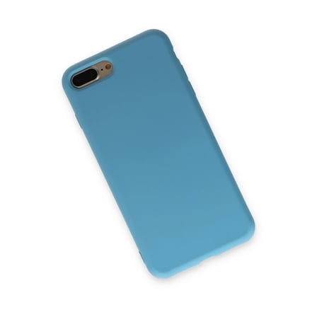Bezos iPhone 7 Plus Kılıf Nano içi Kadife Silikon - Mavi CNK