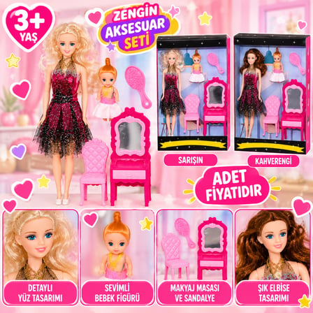 Bezos 02412 Anlily Makyaj Masalı Bebek / +3 yaş adet fiyatıdır CNK