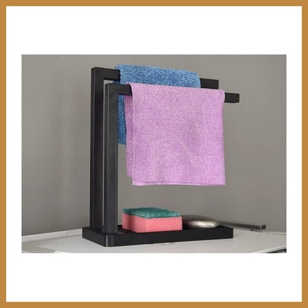 Bezos 3D Baskı Havluluk ve Sabunluk Organizer - Lavabo Üstü Çok Amaçlı Düzenleyici-Siyah CNK